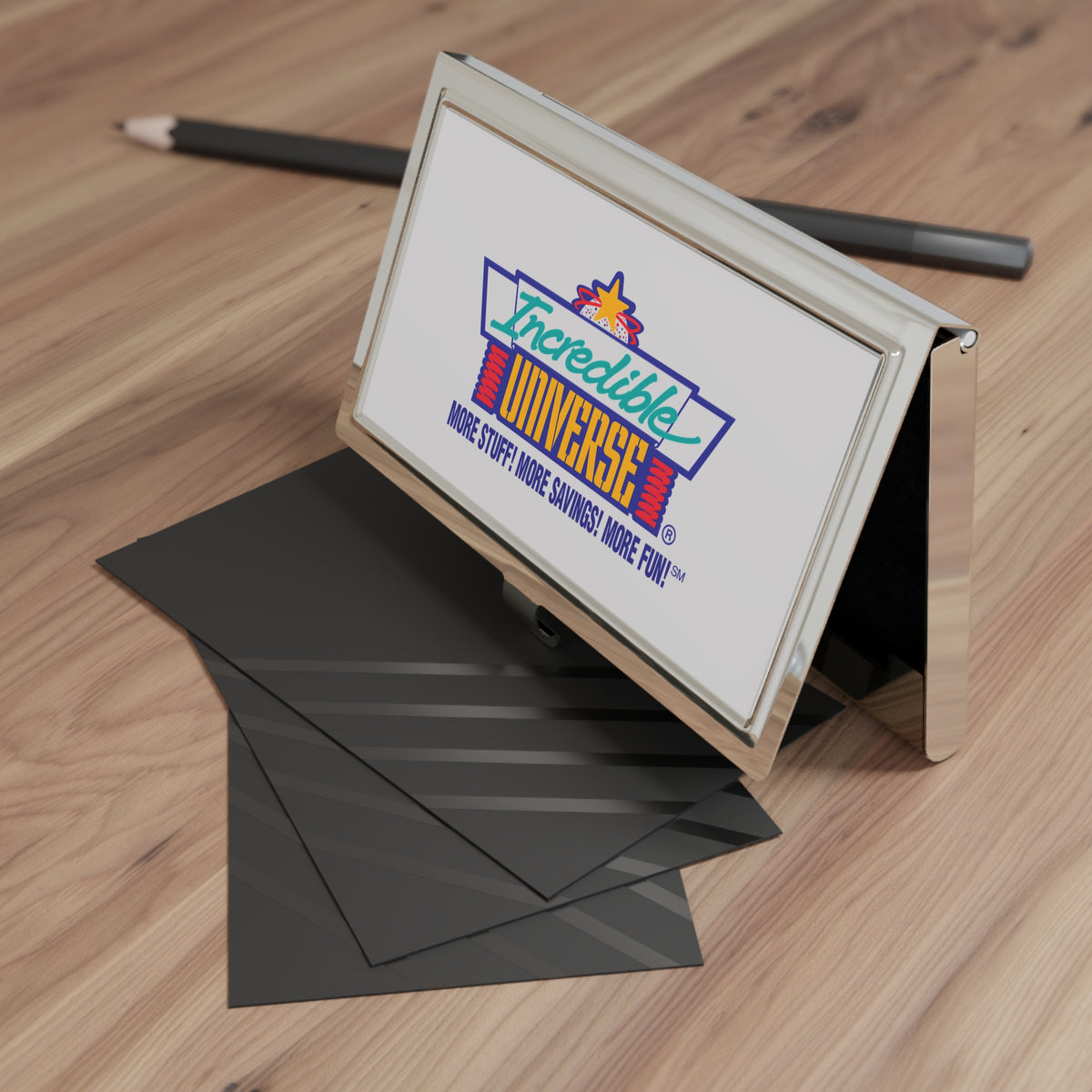 Incredible Universe Metal Business Card Holder
