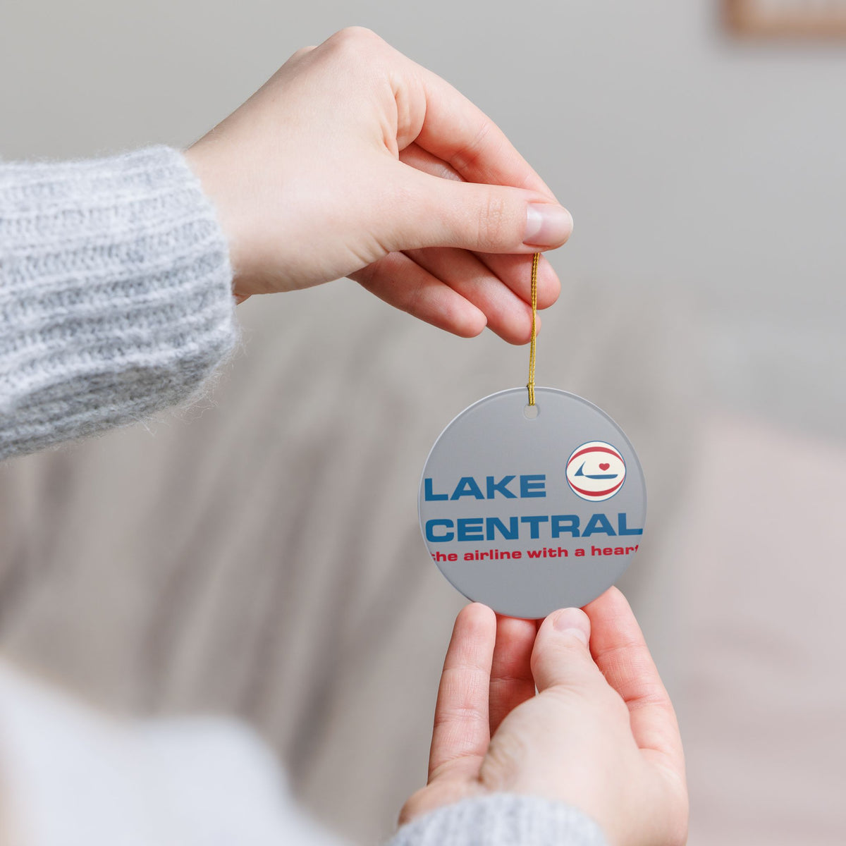 Lake Central Airlines Ceramic Ornament