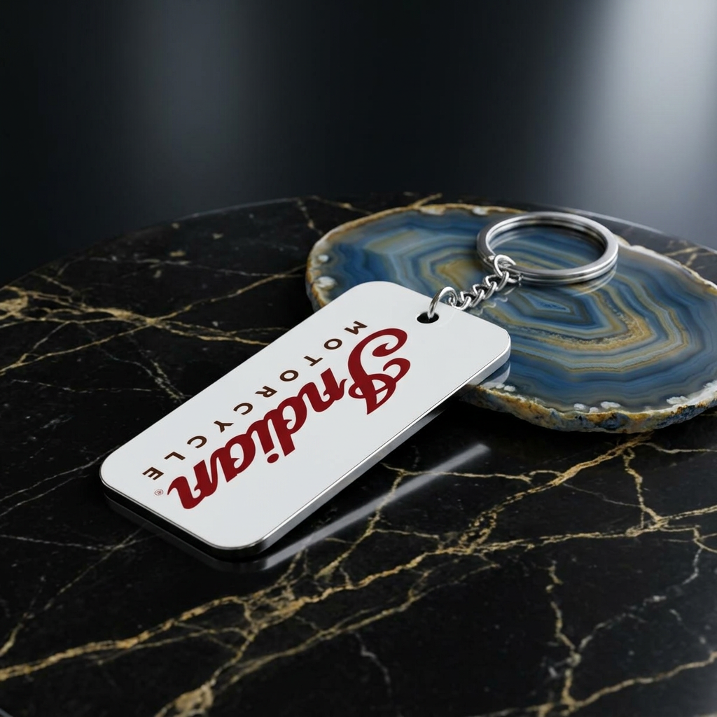 Indian Motorcycle Double-Sided Keychain Charm