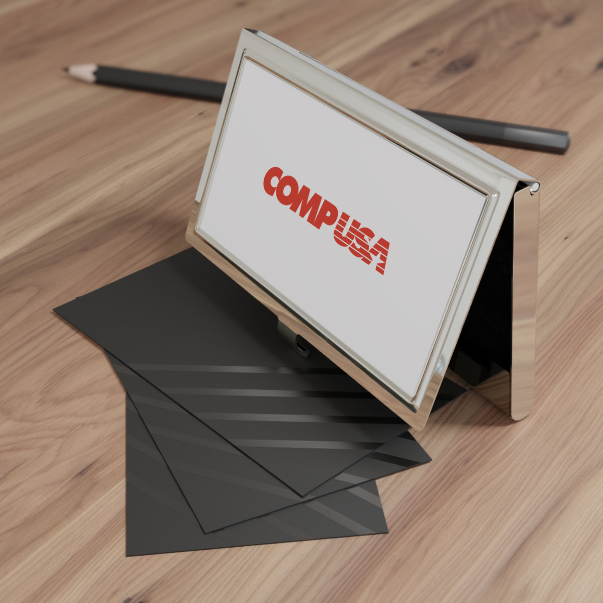 CompUSA Metal Business Card Holder