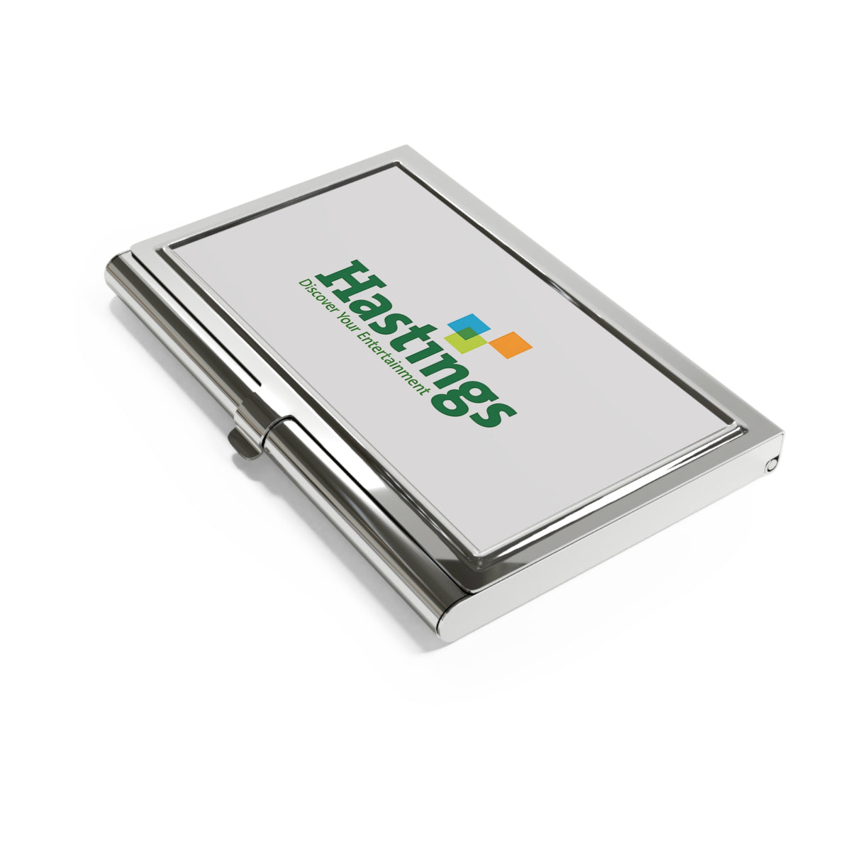 Hastings Entertainment Metal Business Card Holder