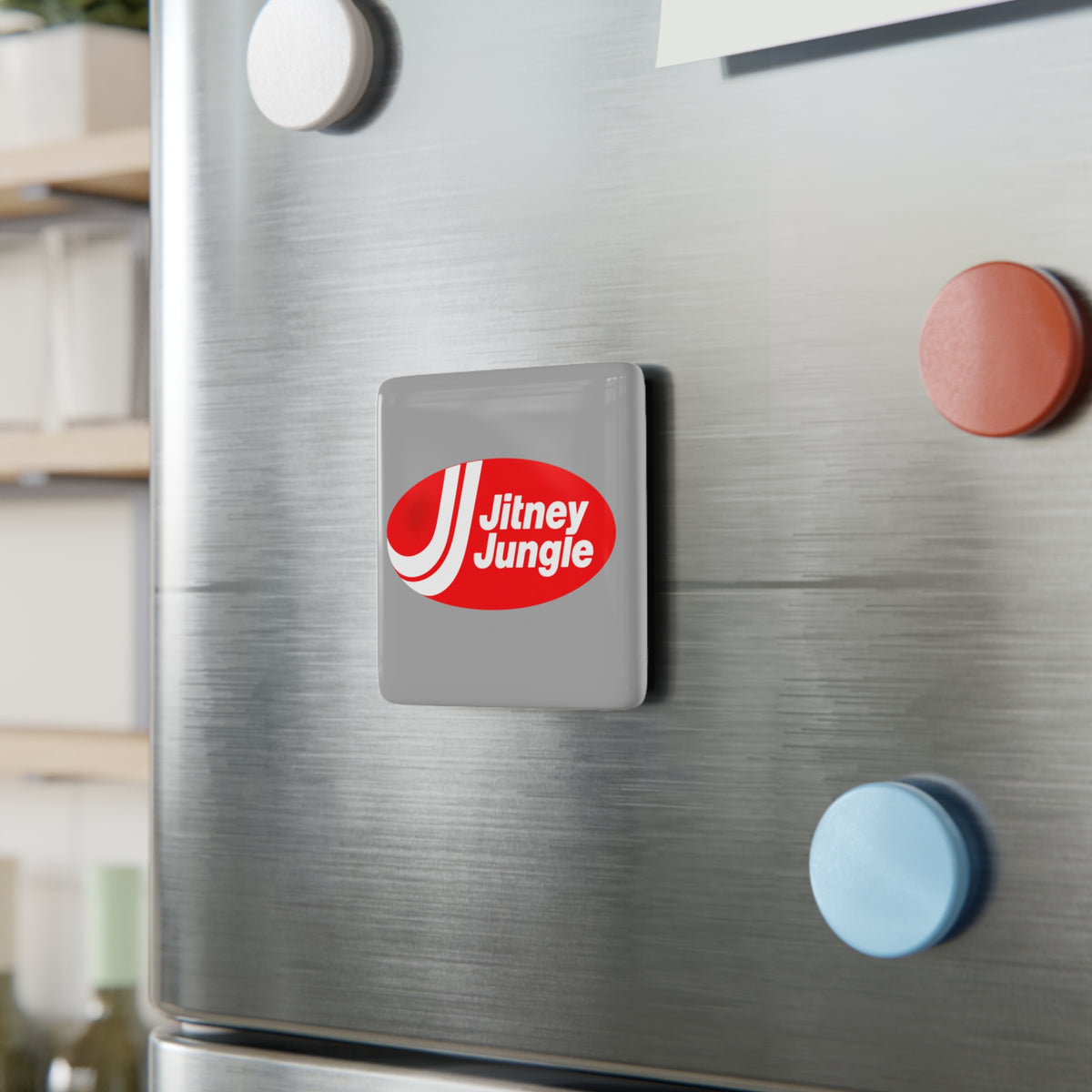Jitney Jungle Square Porcelain Fridge Magnet