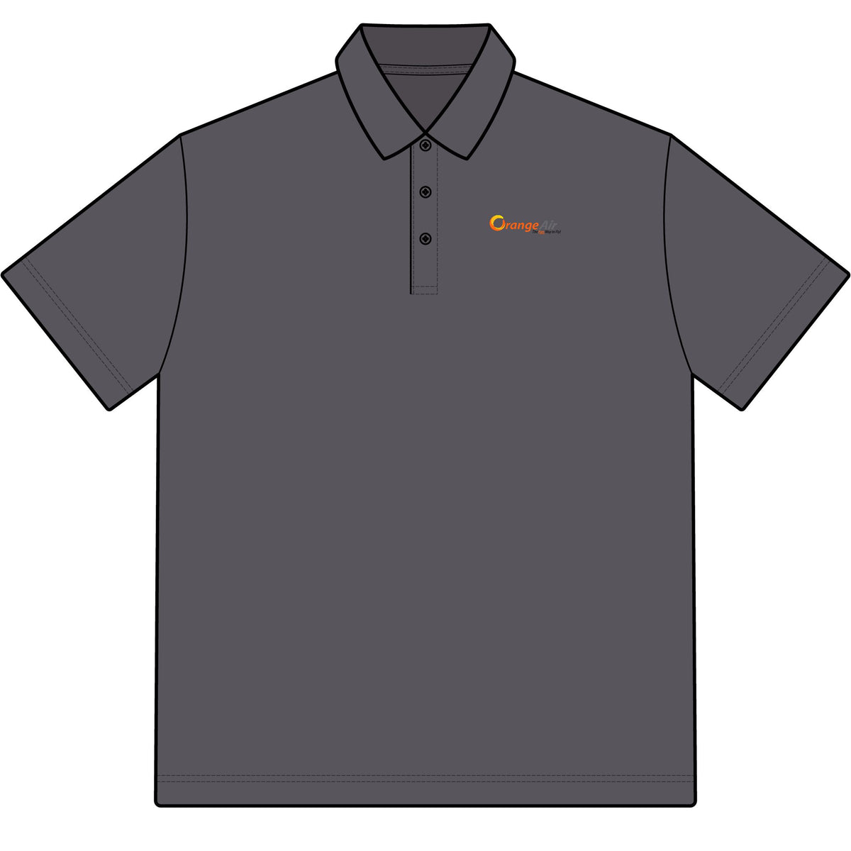 Orange Air Cotton Polo Shirt