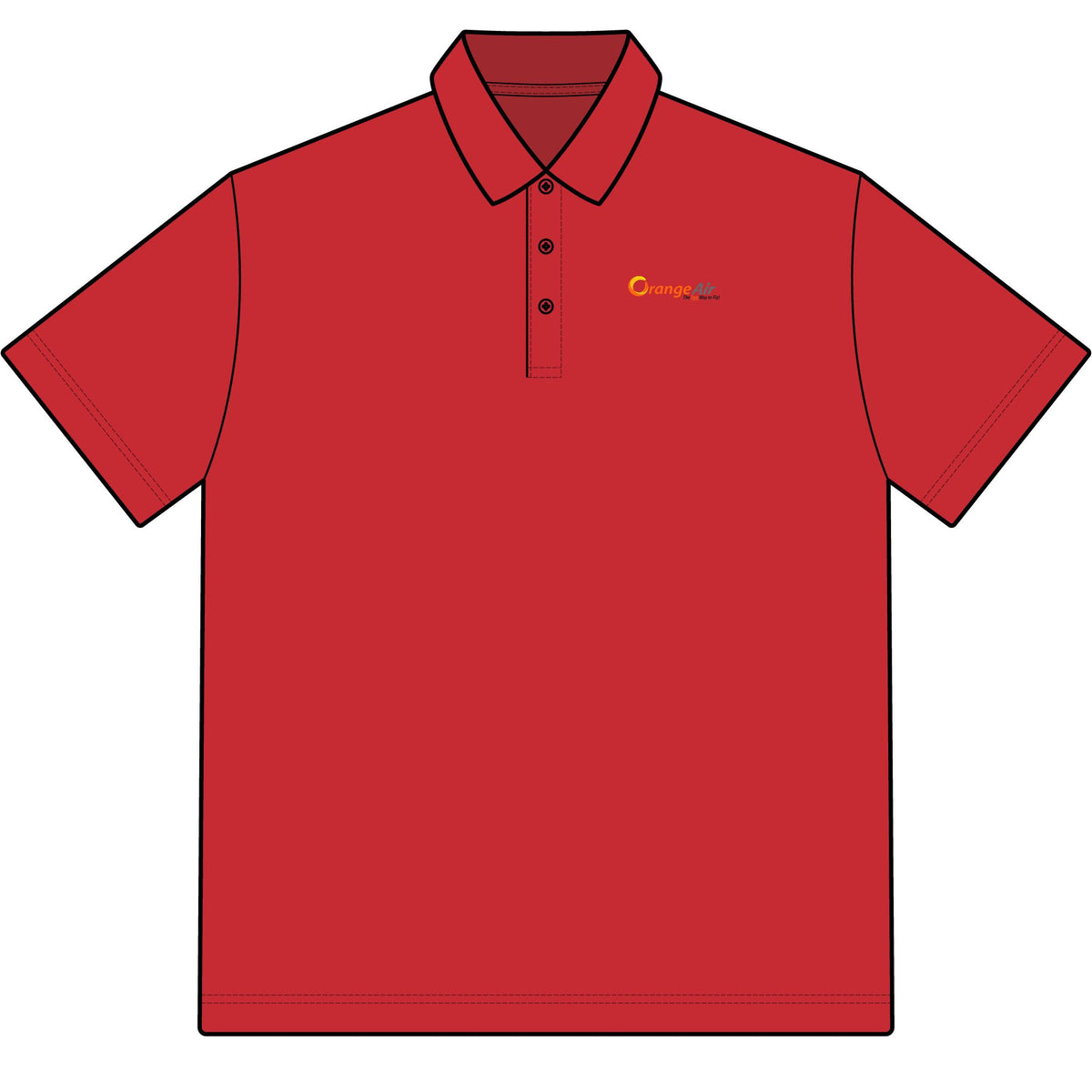 Orange Air Cotton Polo Shirt