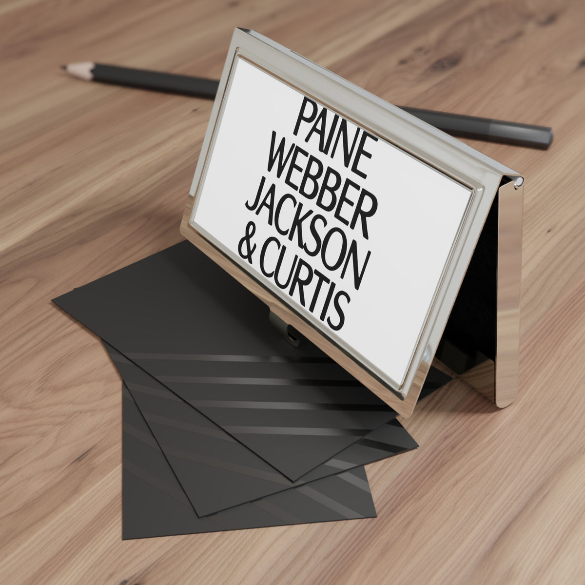 Paine Webber Jackson & Curtis Metal Business Card Holder