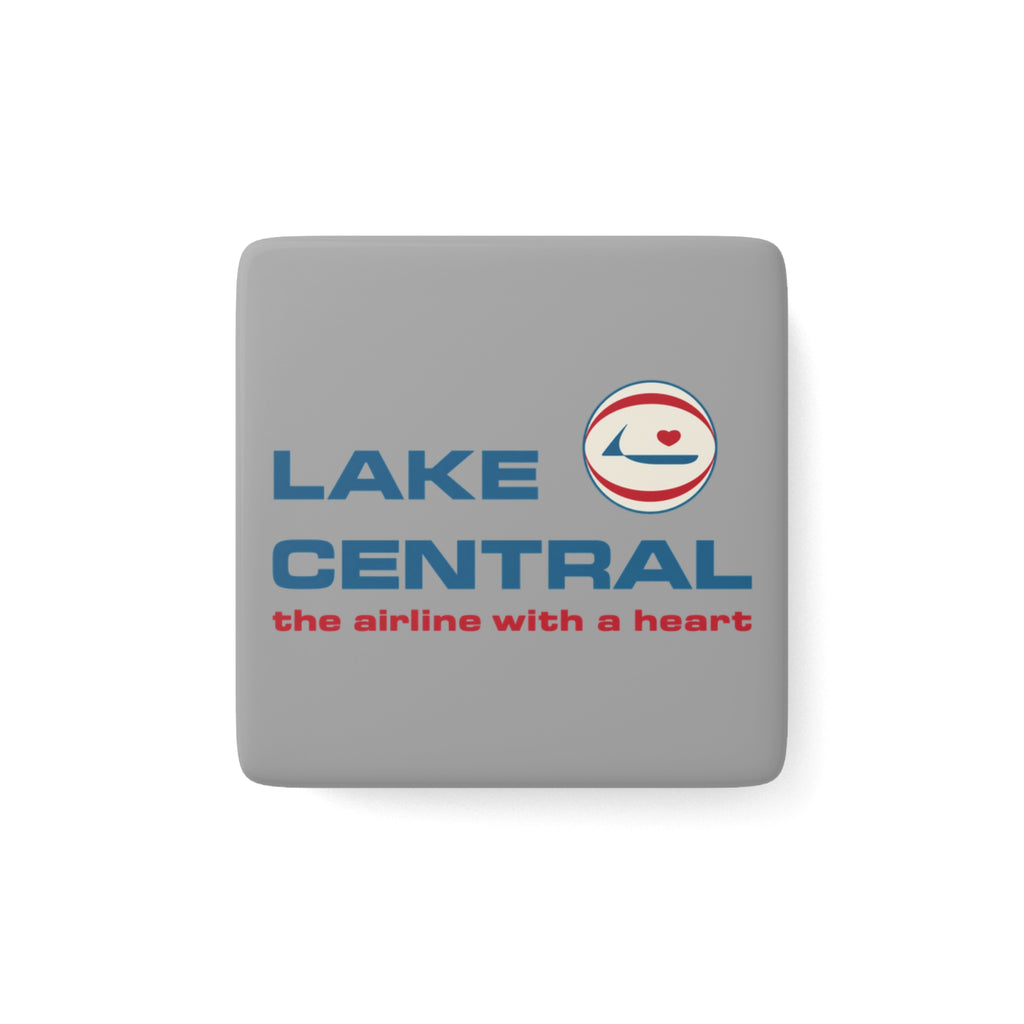 Lake Central Airlines Square Porcelain Fridge Magnet