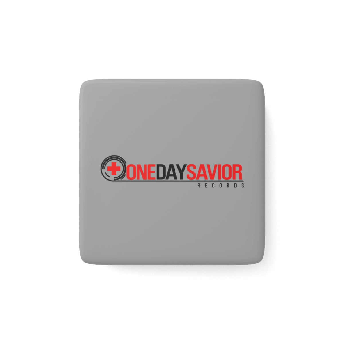 One Day Savior Recordings Square Porcelain Fridge Magnet