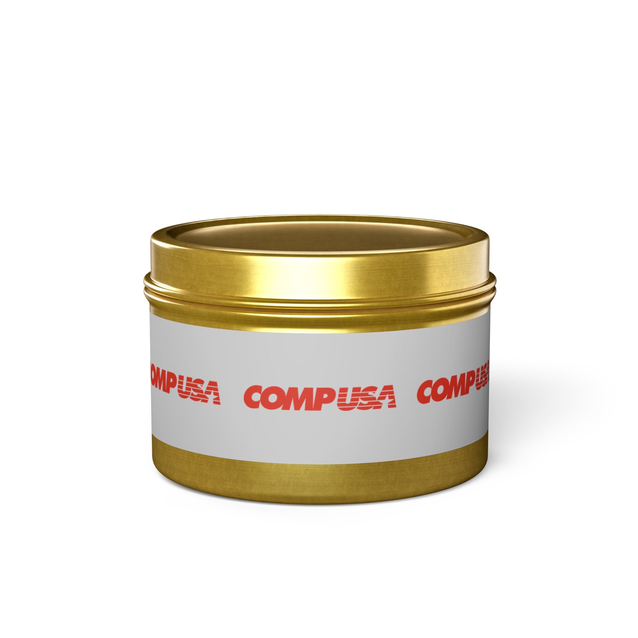 CompUSA Tin Candle