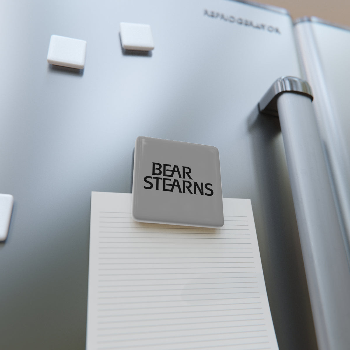 Bear Stearns Square Porcelain Fridge Magnet