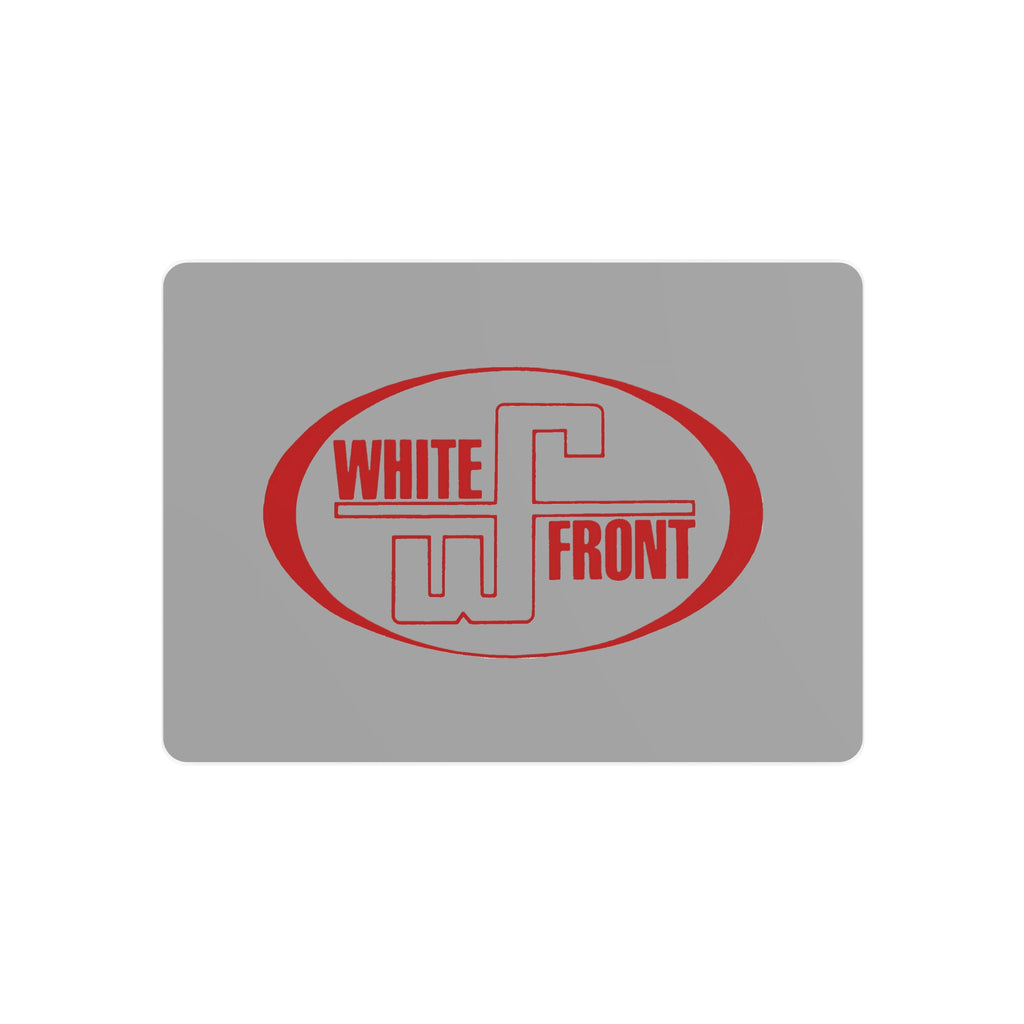 White Front Metal Sign