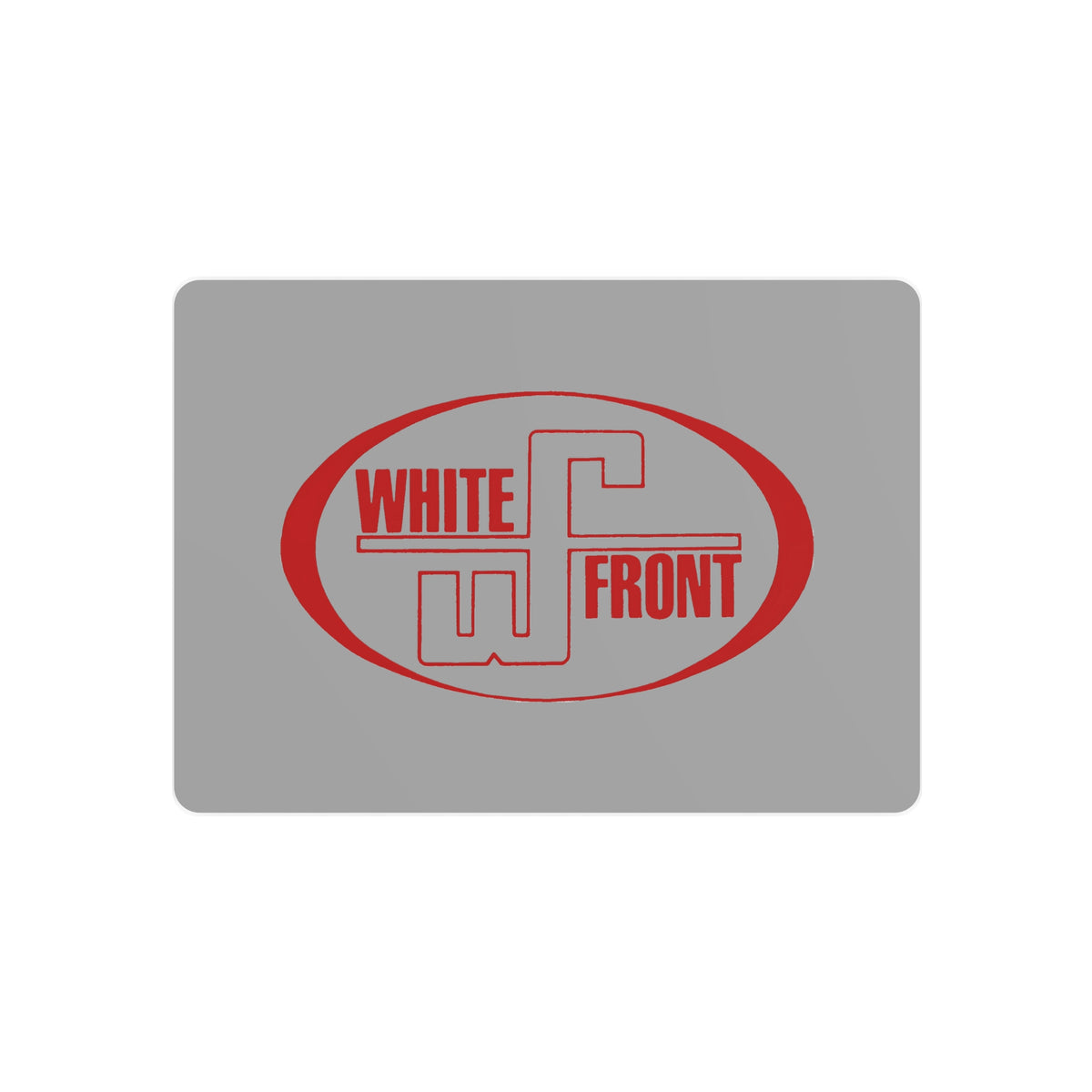 White Front Metal Sign