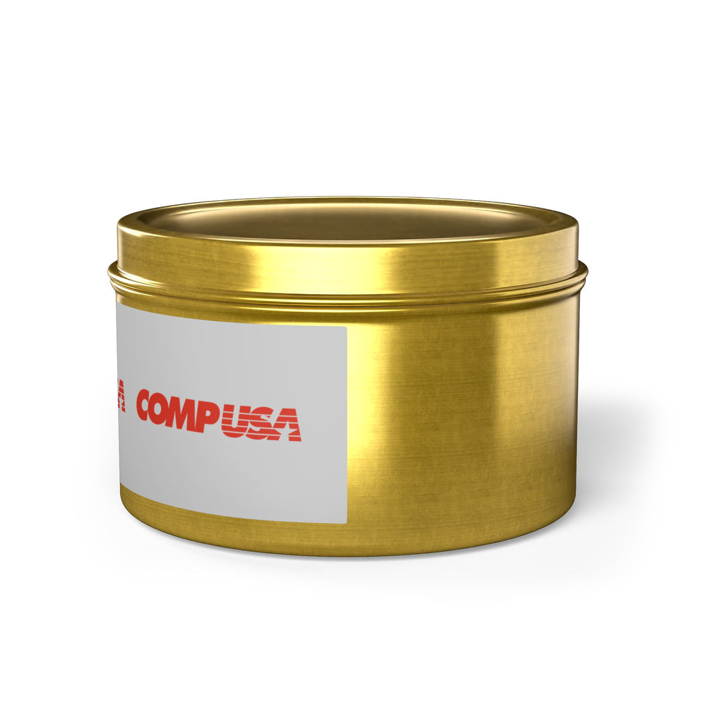 CompUSA Tin Candle
