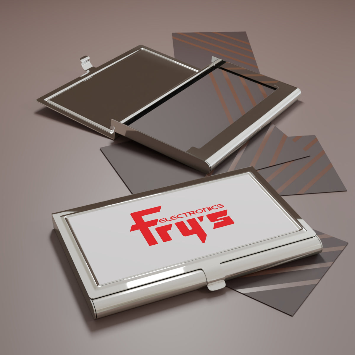 Fry's Electronics Metal Business Card Holder