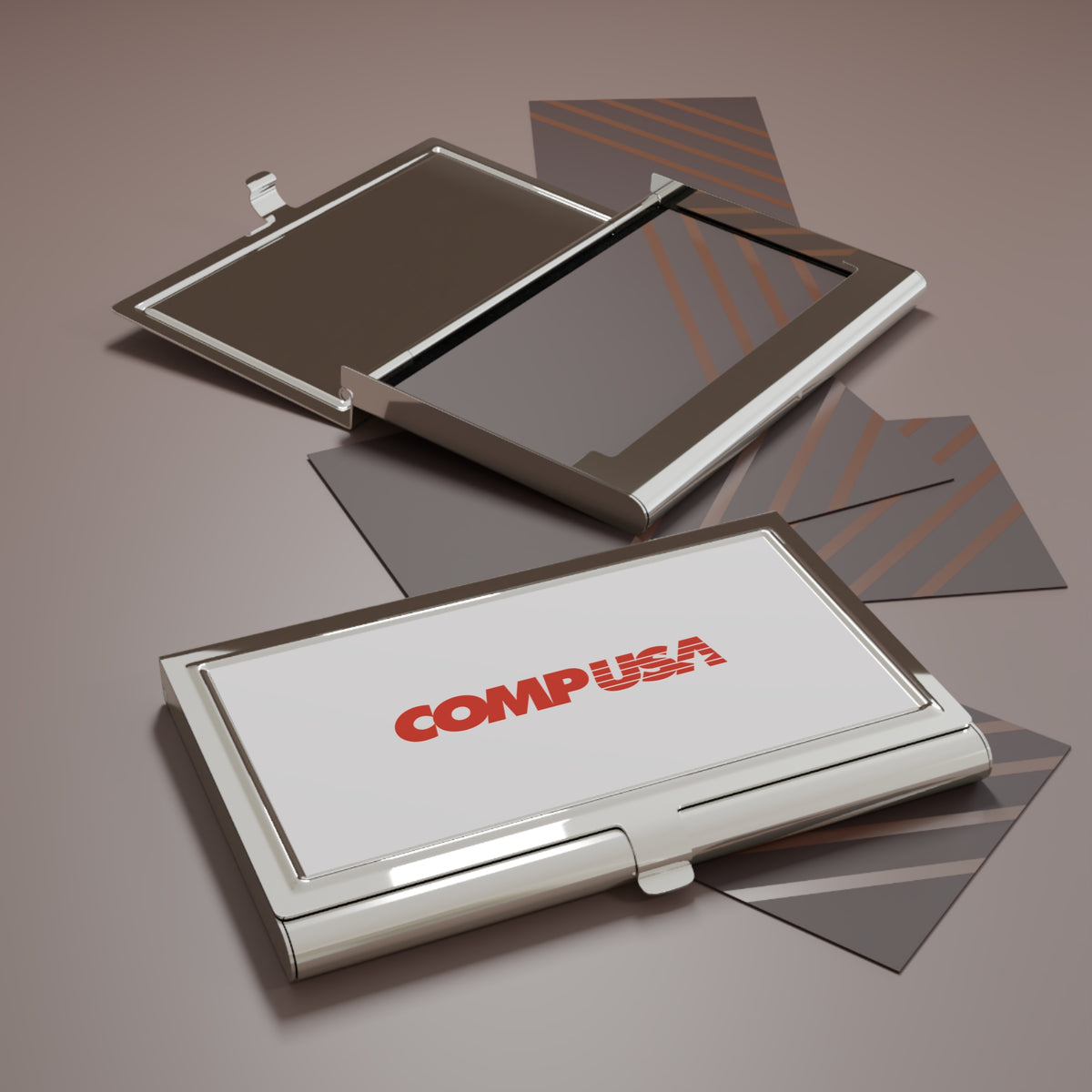 CompUSA Metal Business Card Holder