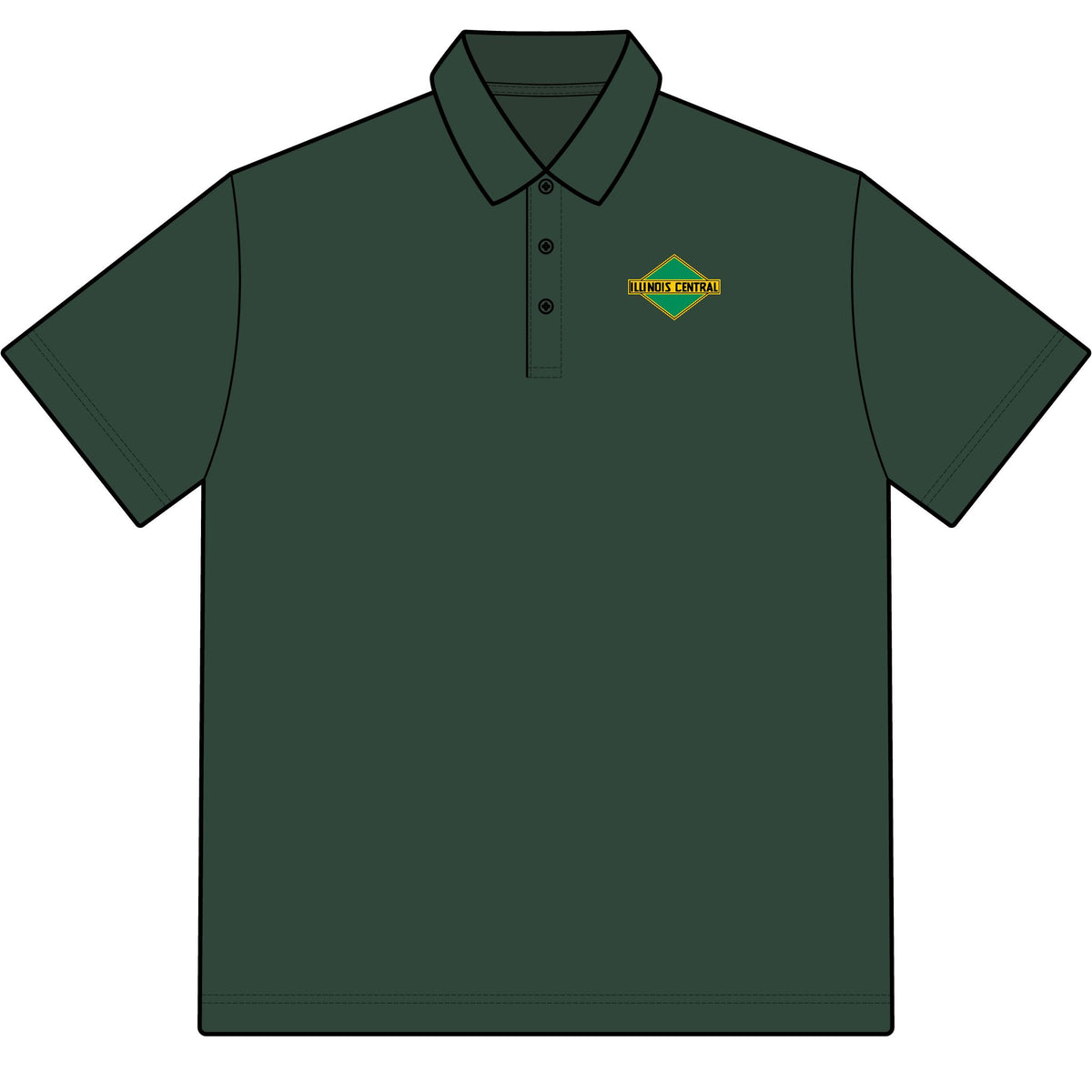 Illinois Central Railroad Cotton Polo Shirt