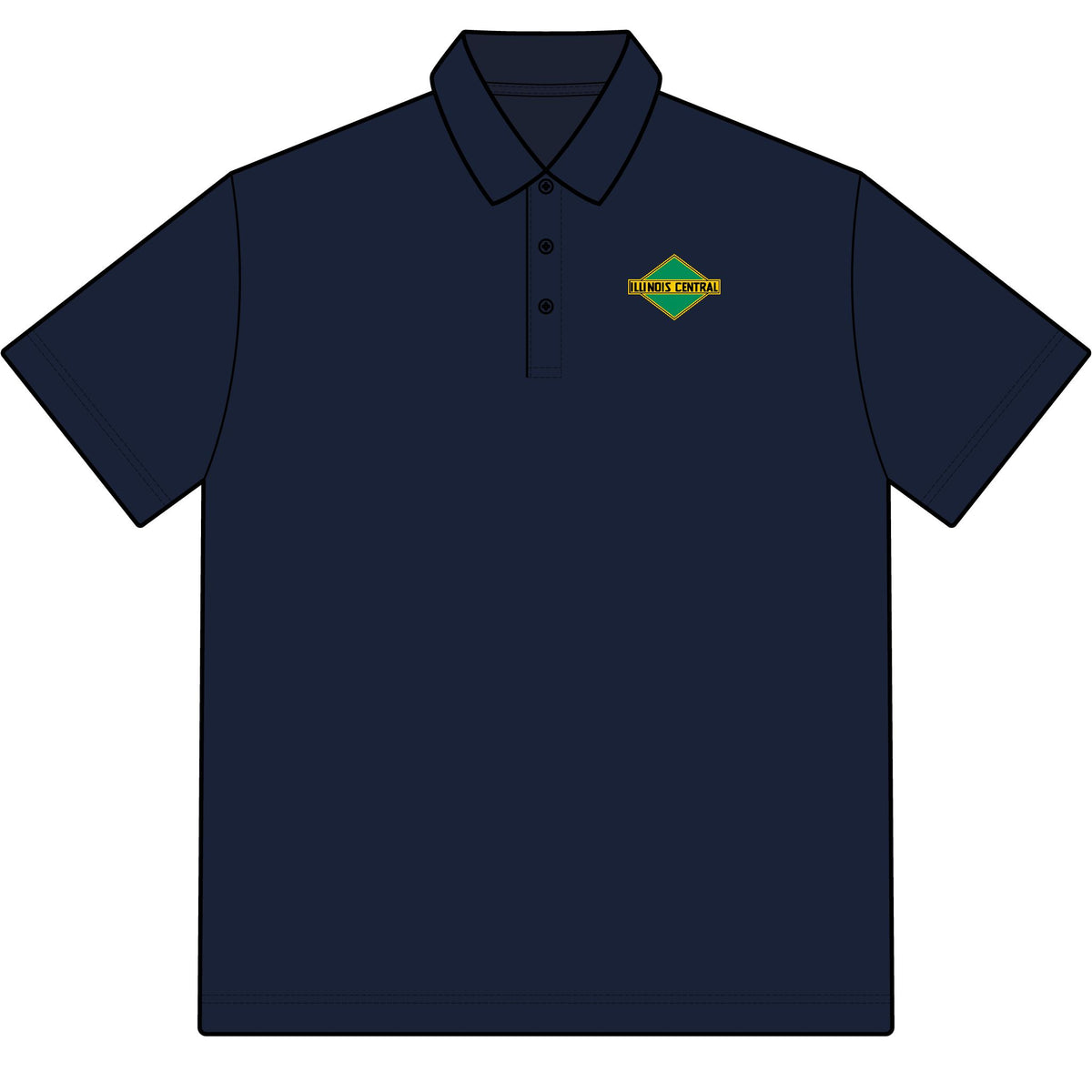 Illinois Central Railroad Cotton Polo Shirt