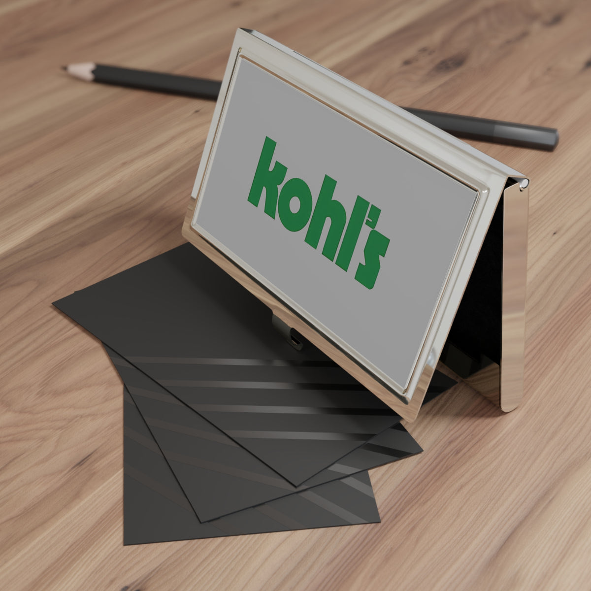 Kohl's Food Stores Metal Business Card Holder