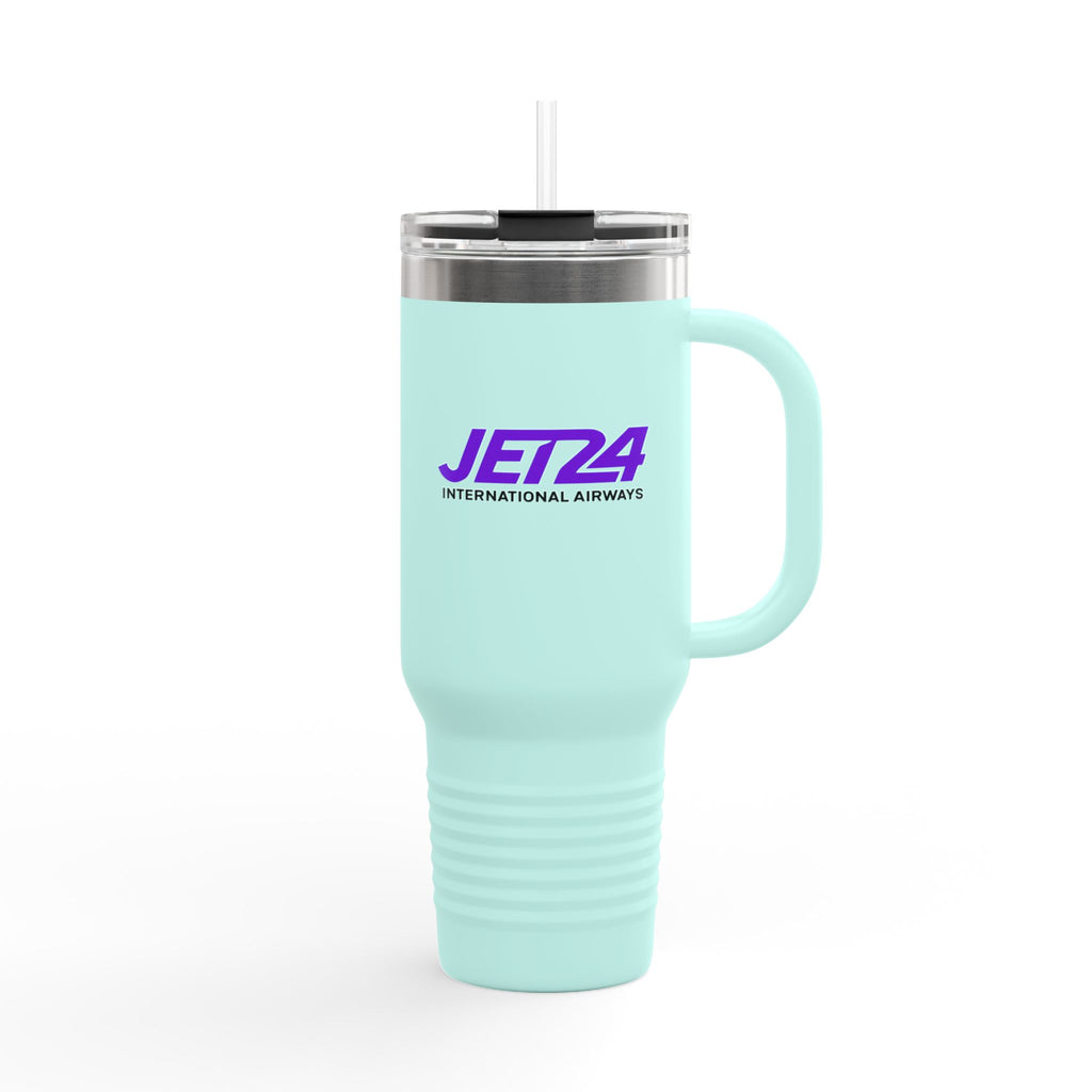 Jet 24 International Airways 40oz Insulated Travel Mug Stainless Tumbler