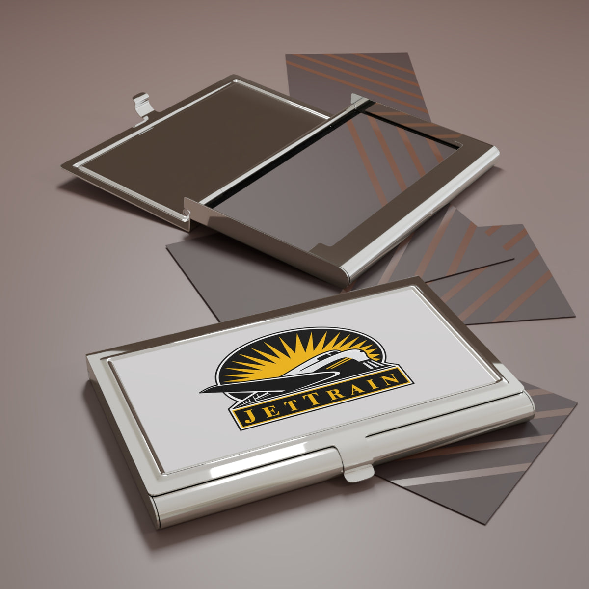 Bombardier JetTrain Metal Business Card Holder