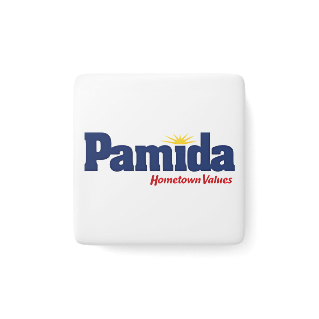 Pamida Square Porcelain Fridge Magnet