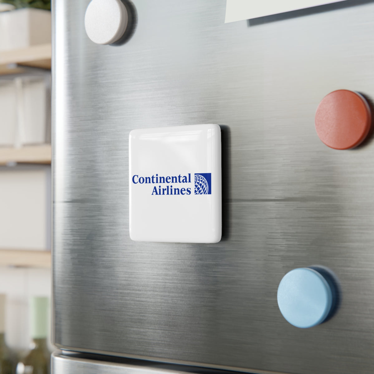 Continental Airlines Square Porcelain Fridge Magnet