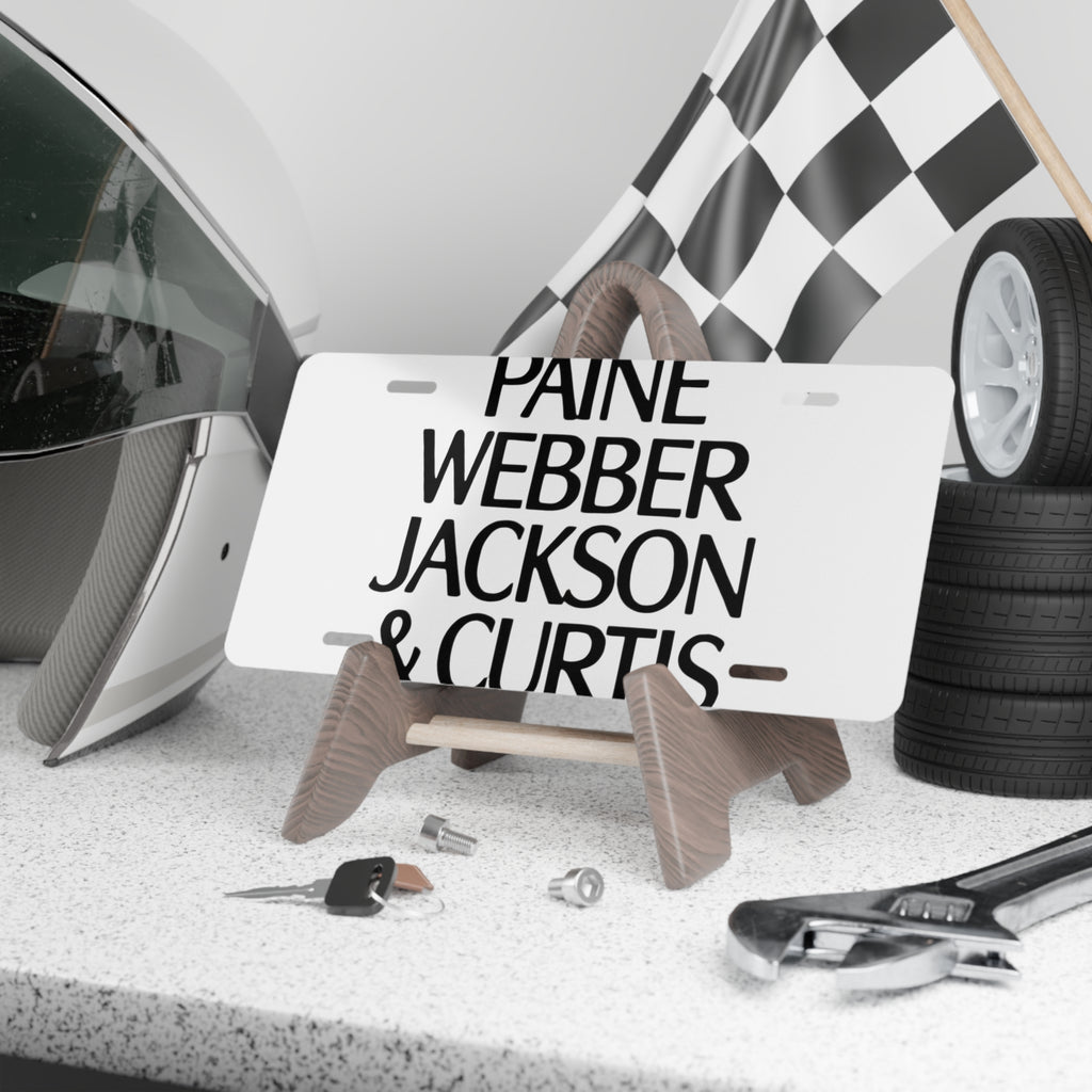 Paine Webber Jackson & Curtis Vanity License Plate
