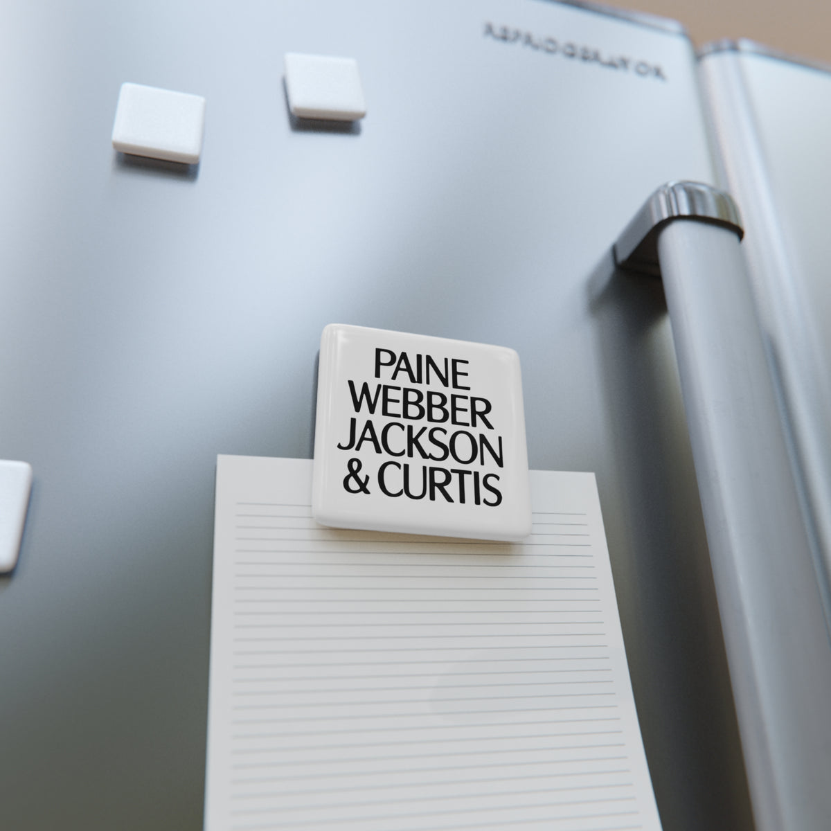 Paine Webber Jackson & Curtis Square Porcelain Fridge Magnet