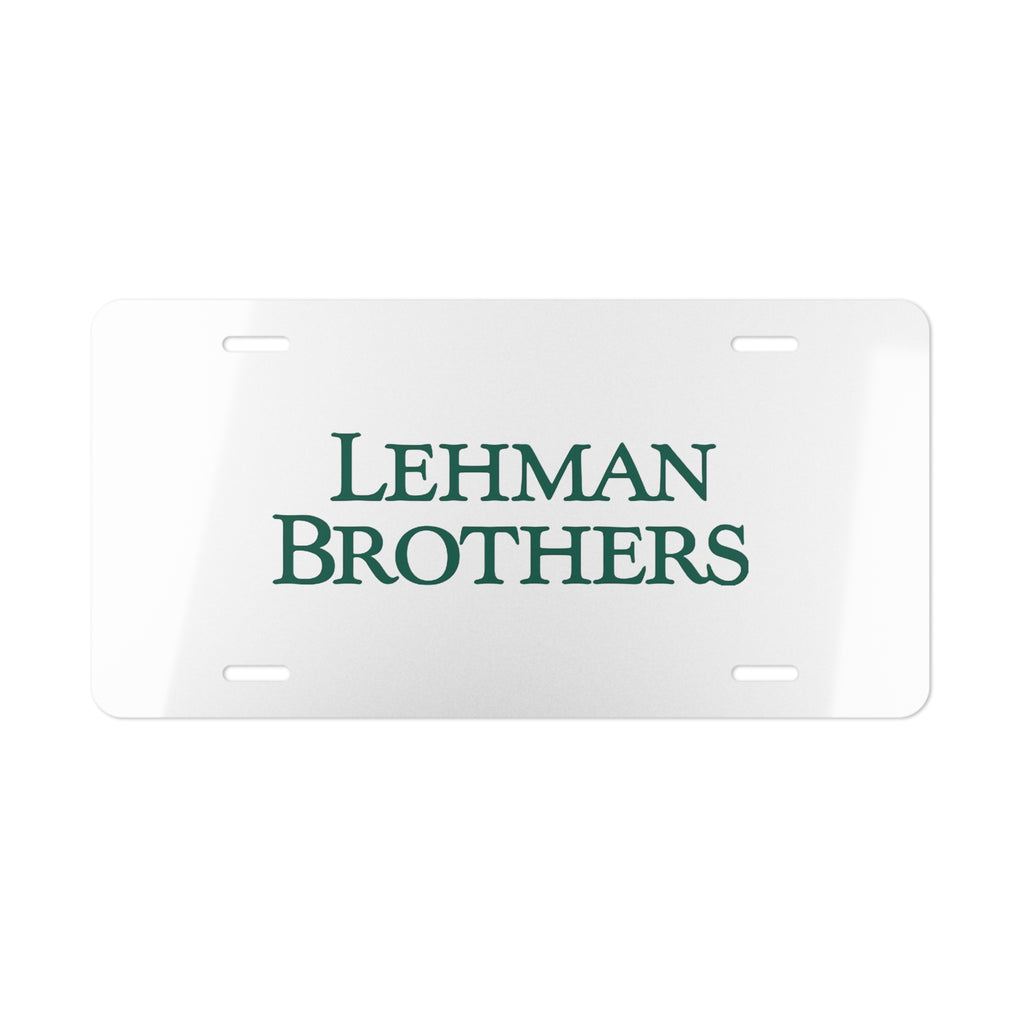 Lehman Brothers Vanity License Plate