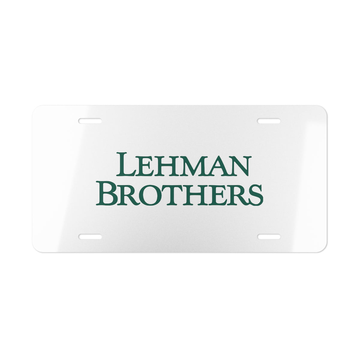 Lehman Brothers Vanity License Plate