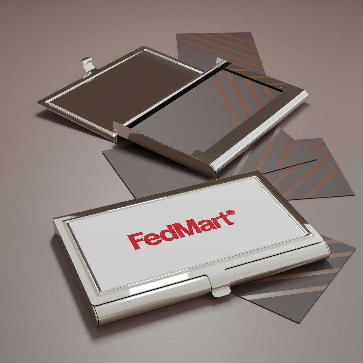 FedMart Metal Business Card Holder