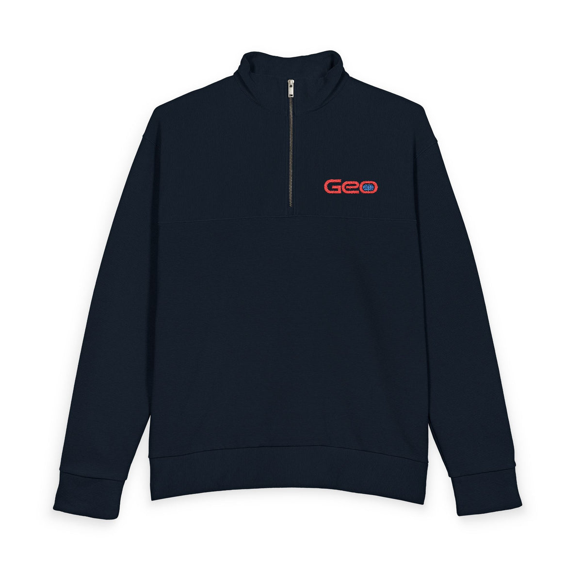 Geo Heavy Knit Quarter-Zip Sweatshirt