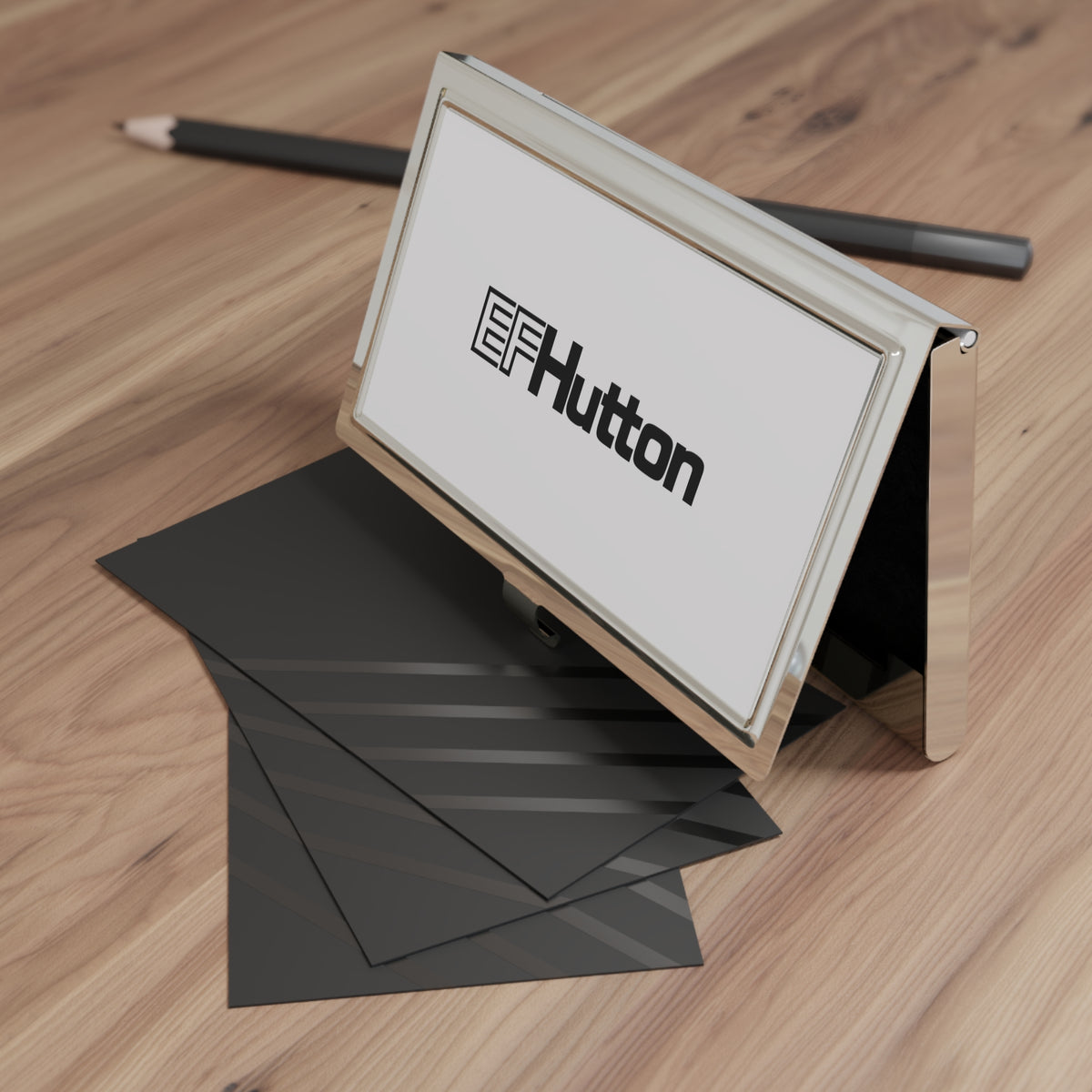 E. F. Hutton Metal Business Card Holder