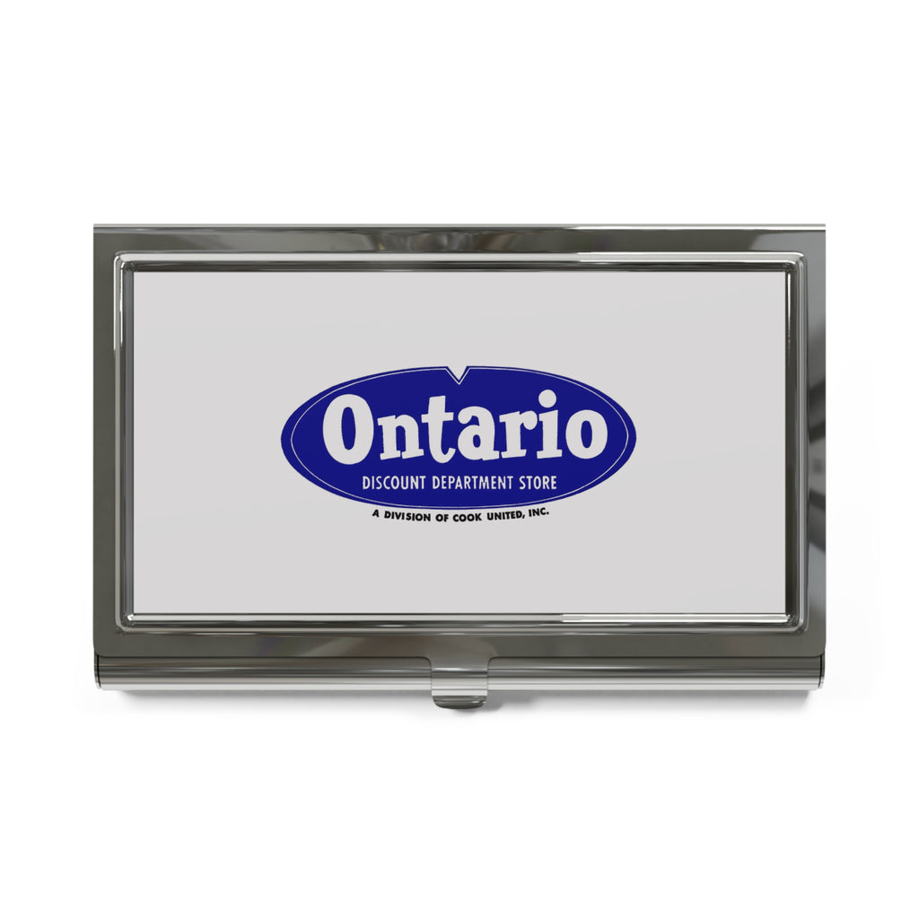 Ontario Discount Department Store Metal Business Card Holder