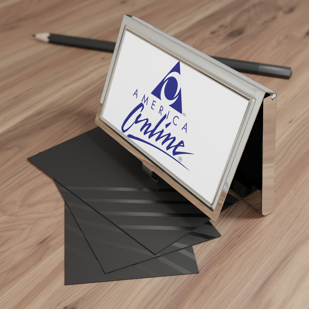 America Online (AOL) Metal Business Card Holder
