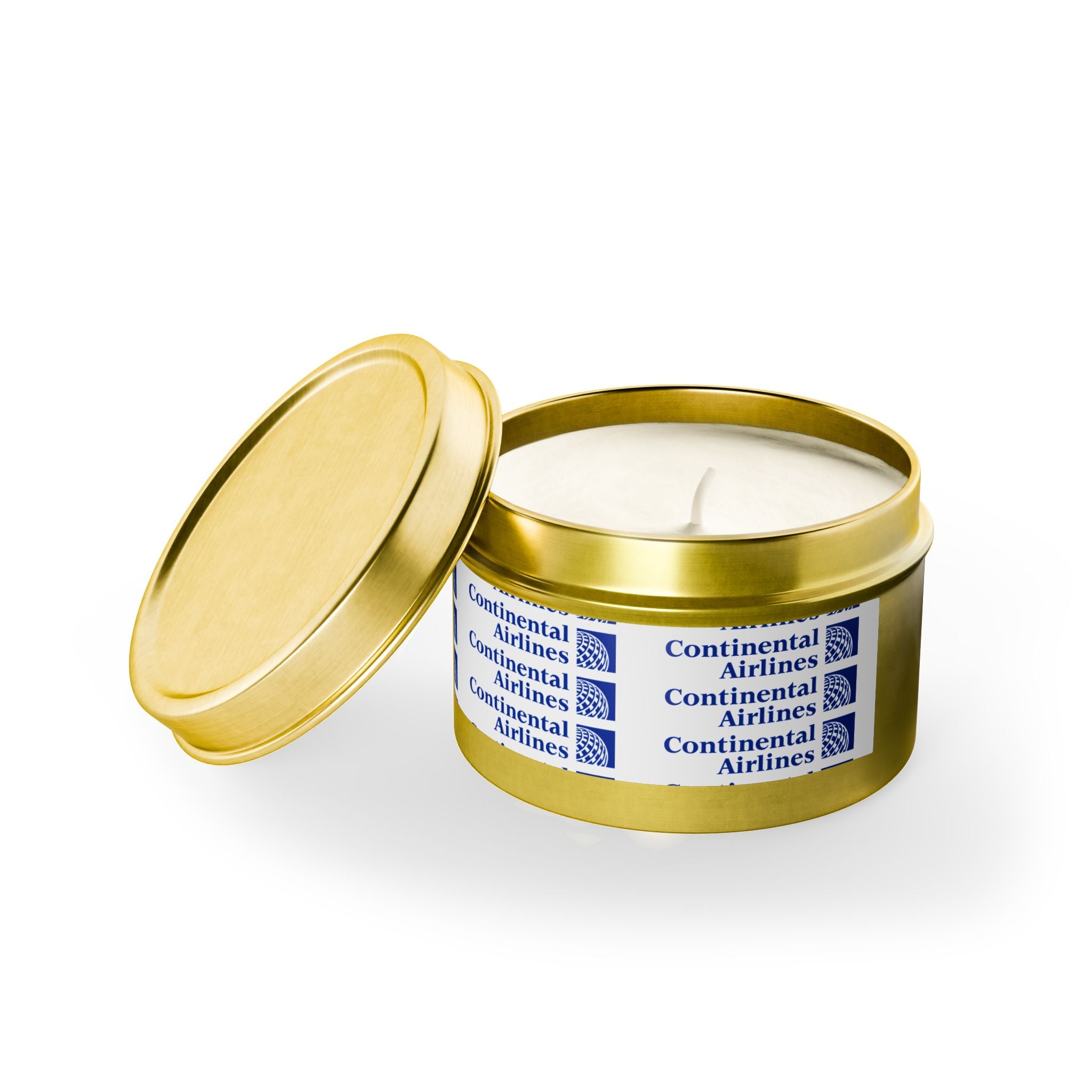 Continental Airlines Tin Candle