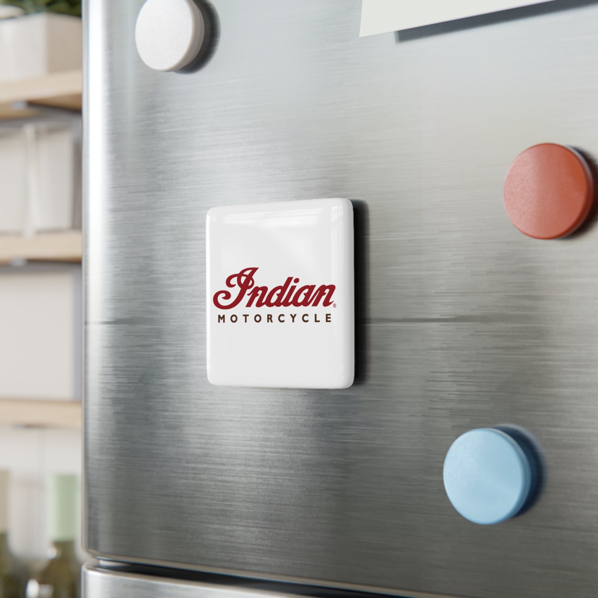 Indian Motorcycle Square Porcelain Fridge Magnet