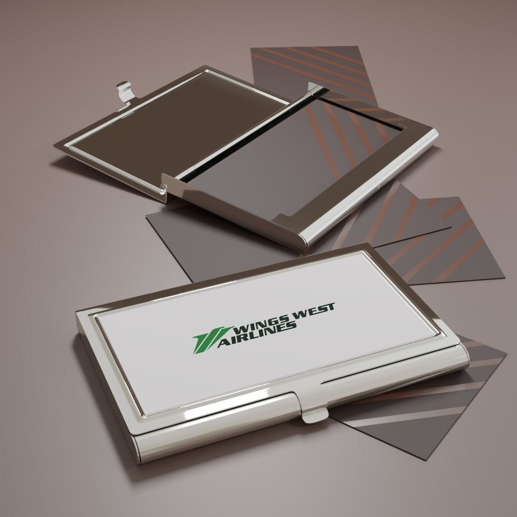 Wings West Airlines Metal Business Card Holder