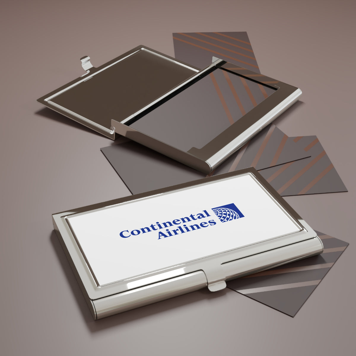 Continental Airlines Metal Business Card Holder