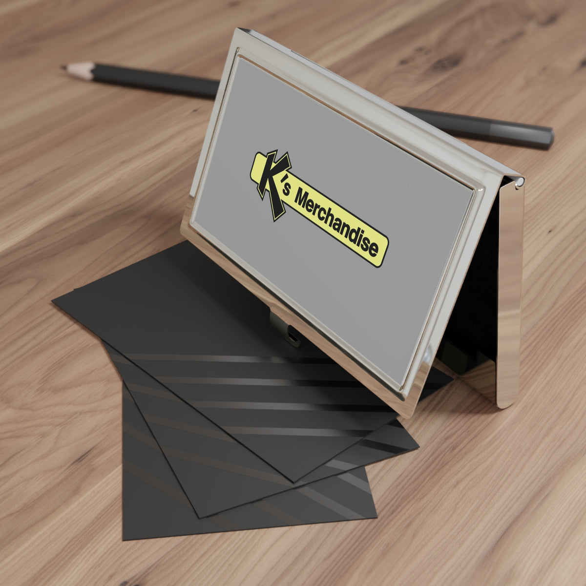 K's Merchandise Mart Metal Business Card Holder