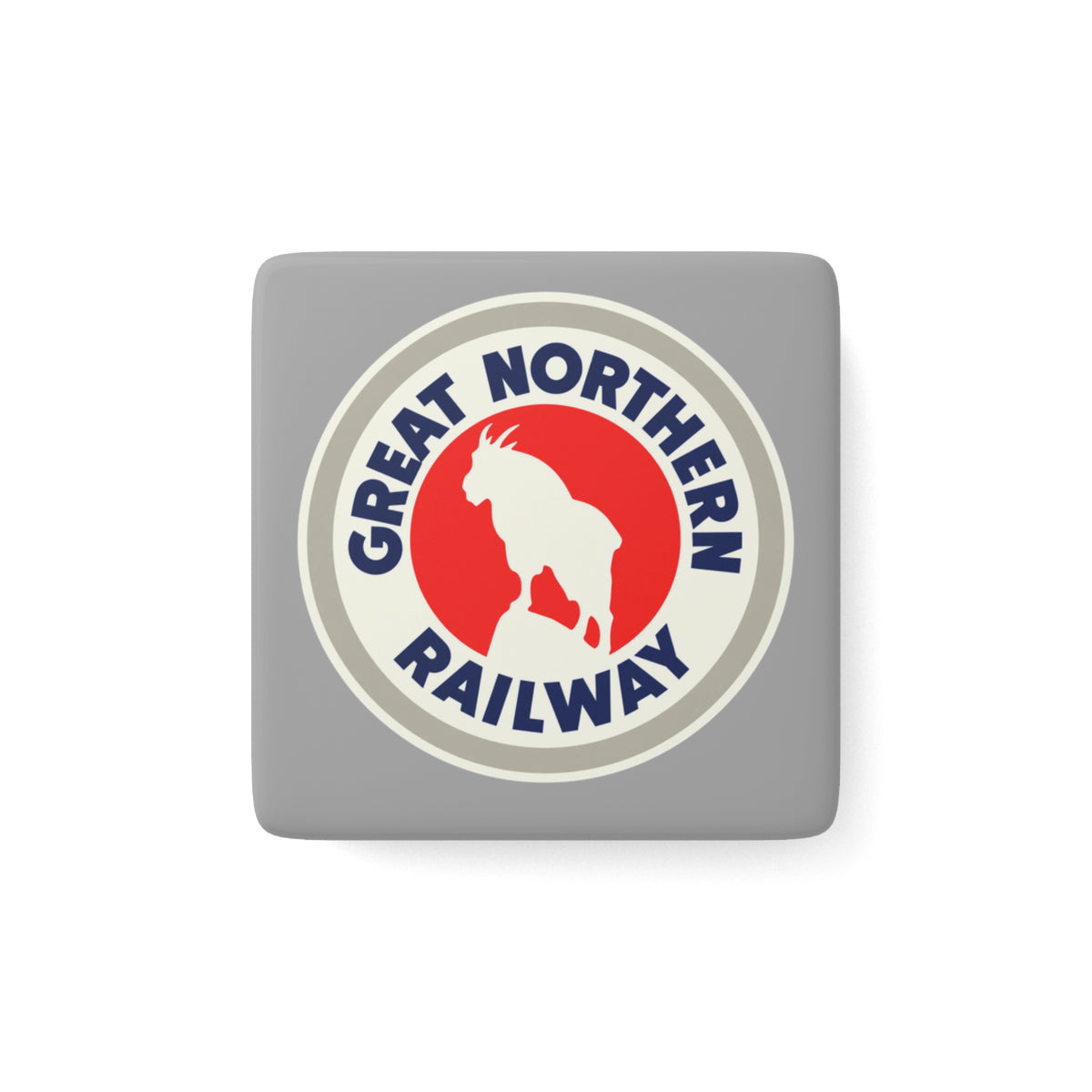 Great Northern Railway Square Porcelain Fridge Magnet