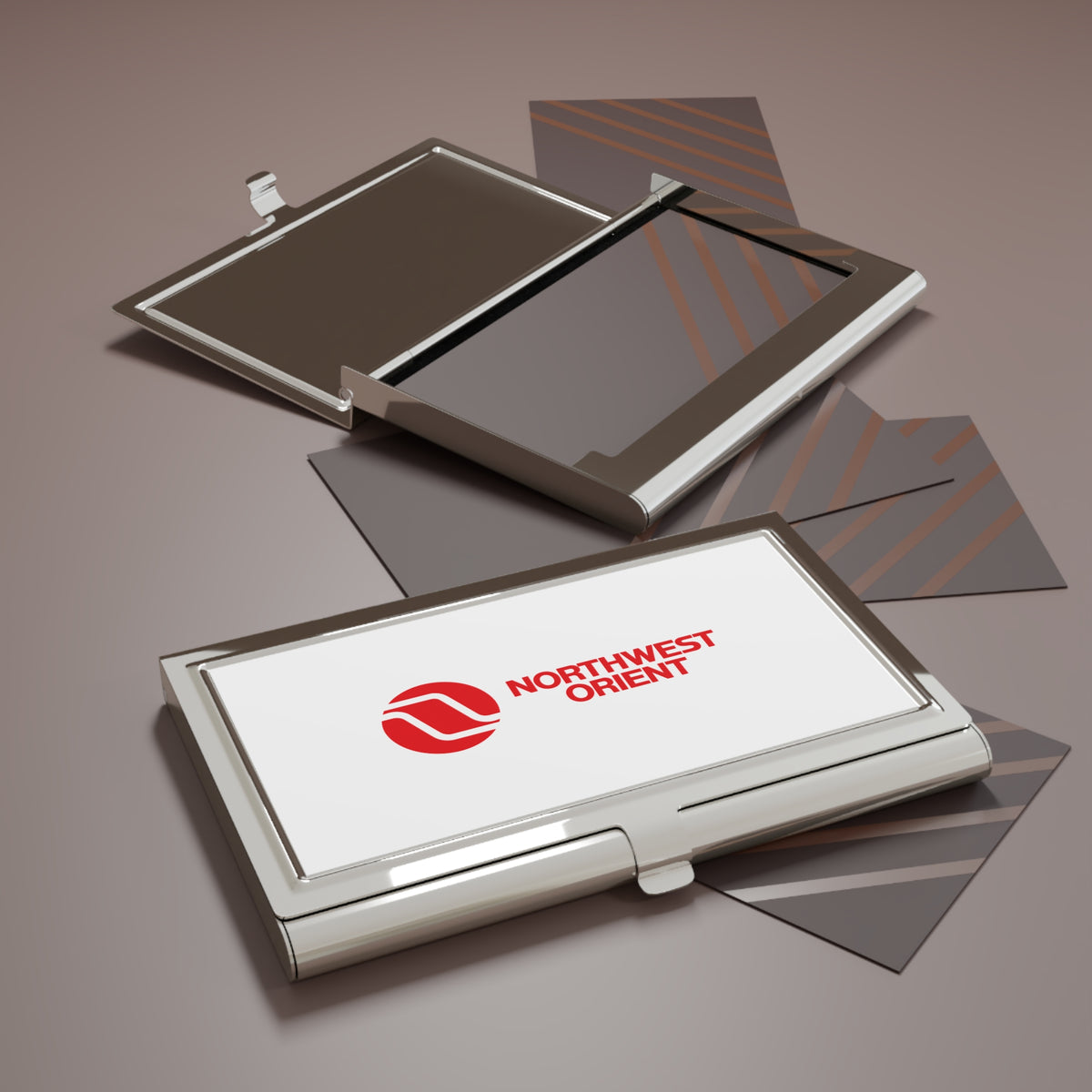 Northwest Orient Airlines Metal Business Card Holder