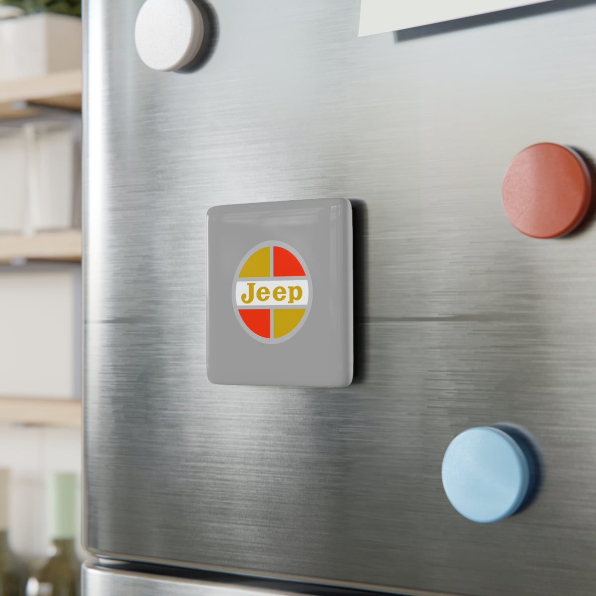 Kaiser Jeep Square Porcelain Fridge Magnet