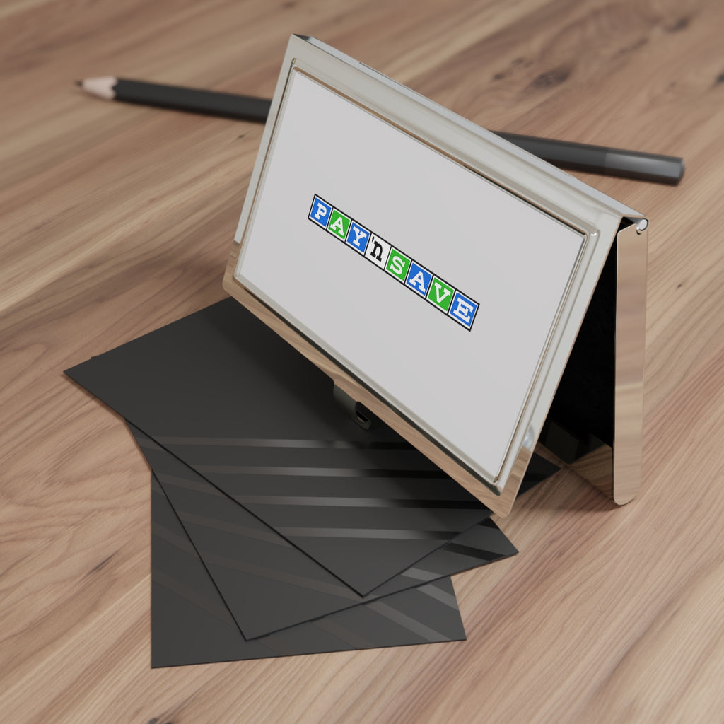 Pay 'n Save Metal Business Card Holder