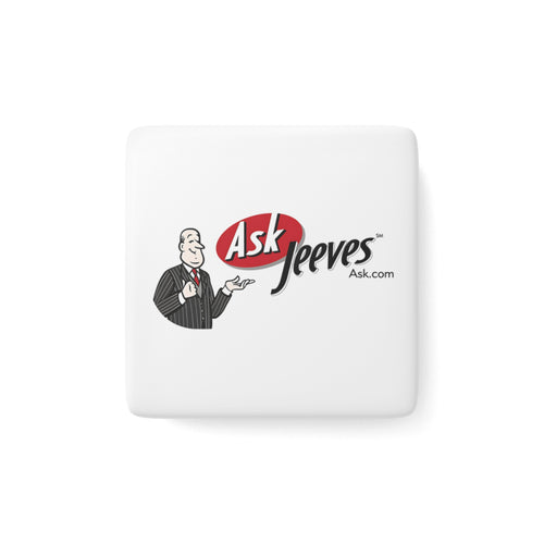 Ask Jeeves Square Porcelain Fridge Magnet