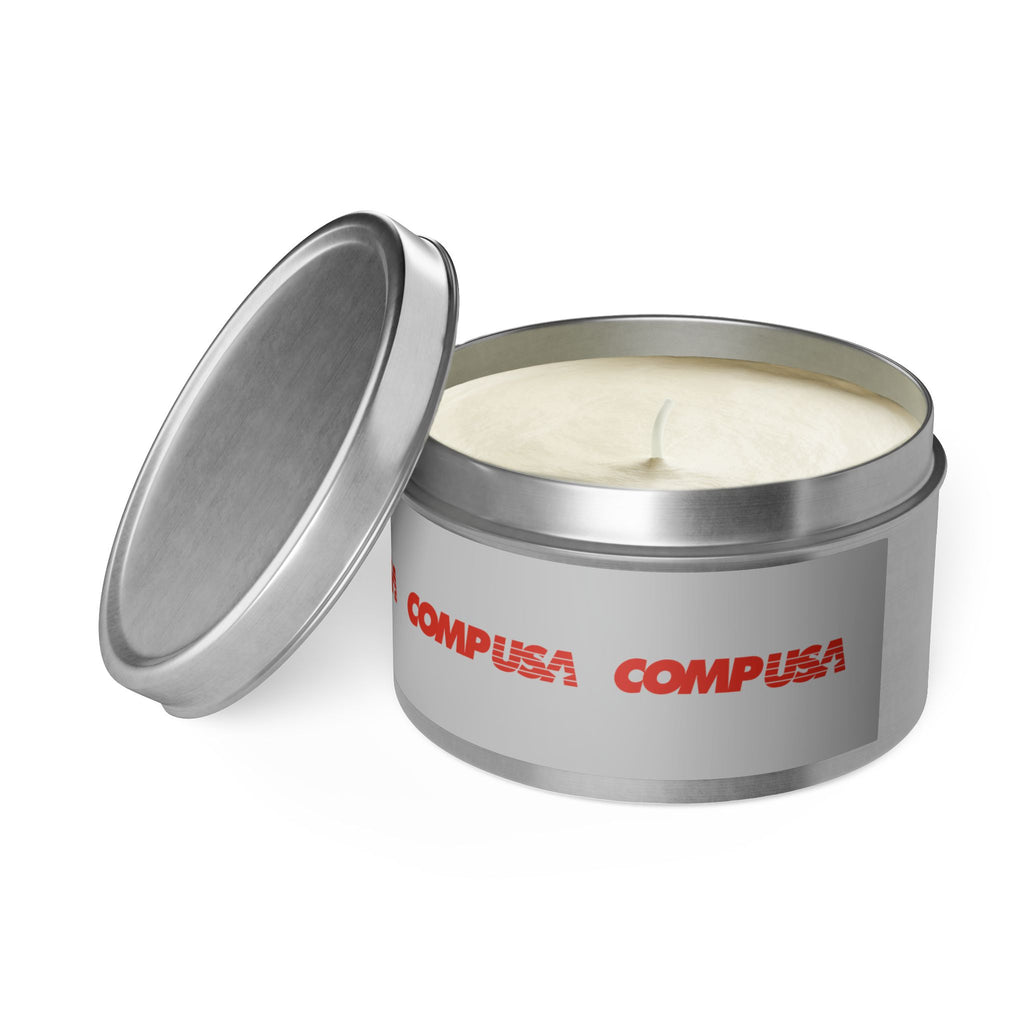 CompUSA Tin Candle