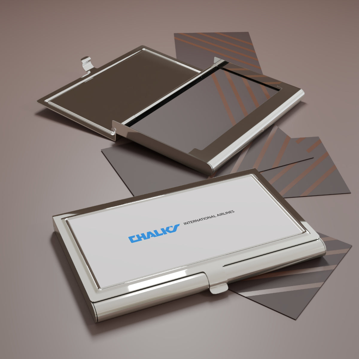Chalk's International Airlines Metal Business Card Holder