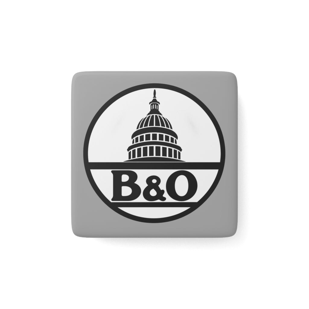 Baltimore and Ohio Railroad Square Porcelain Fridge Magnet
