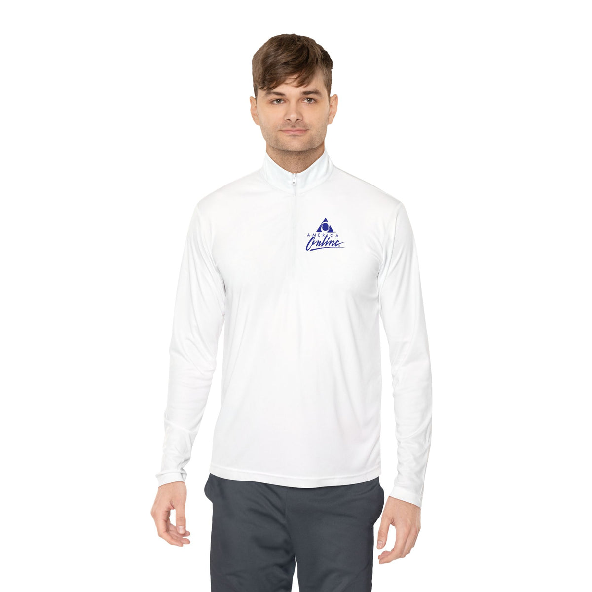 America Online (AOL) Unisex Quarter Zip Pullover