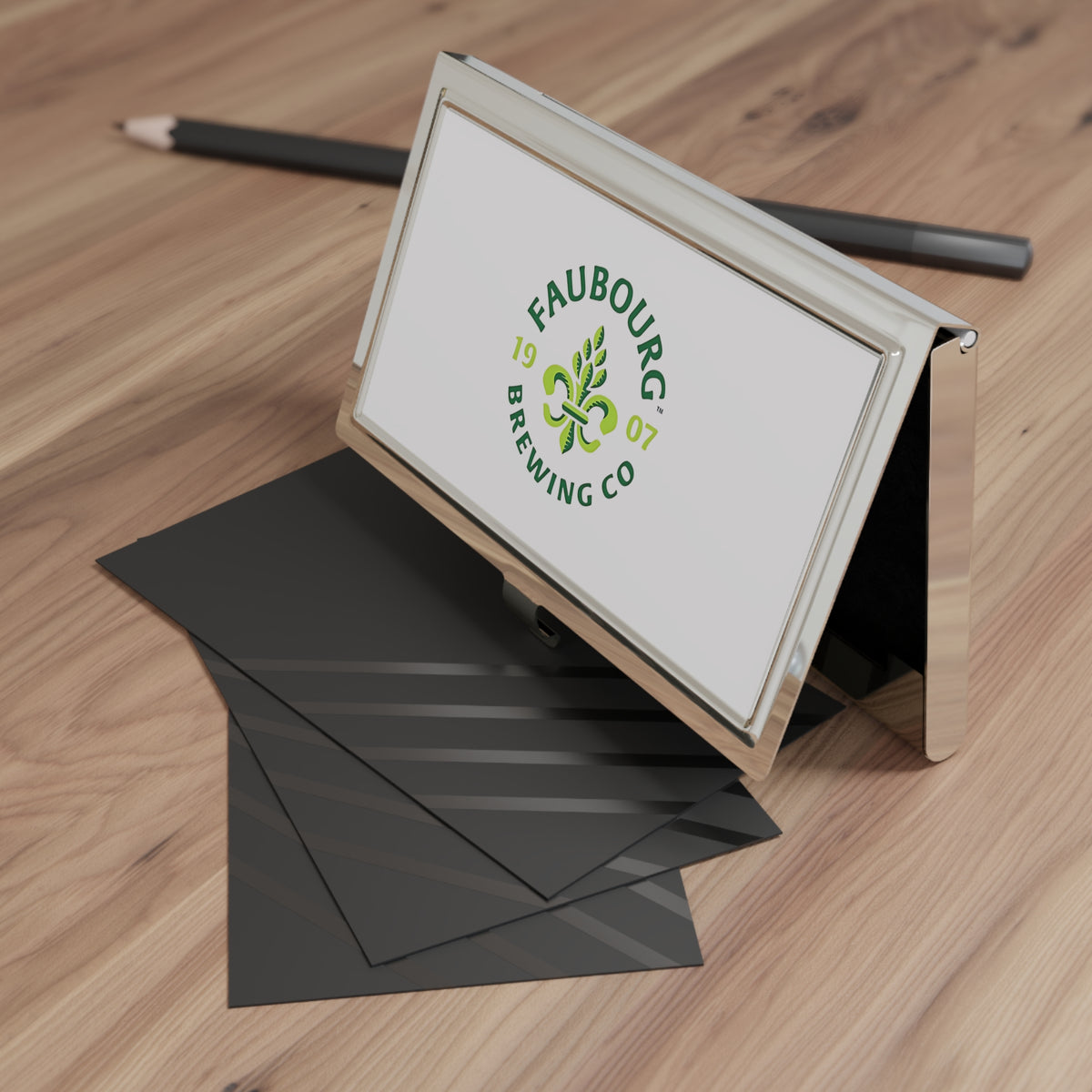Faubourg Brewing Metal Business Card Holder