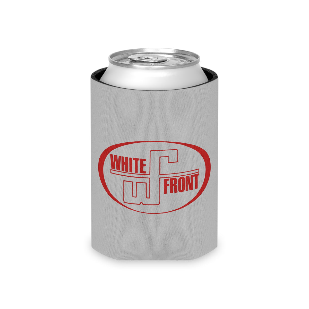 White Front Can Cooler
